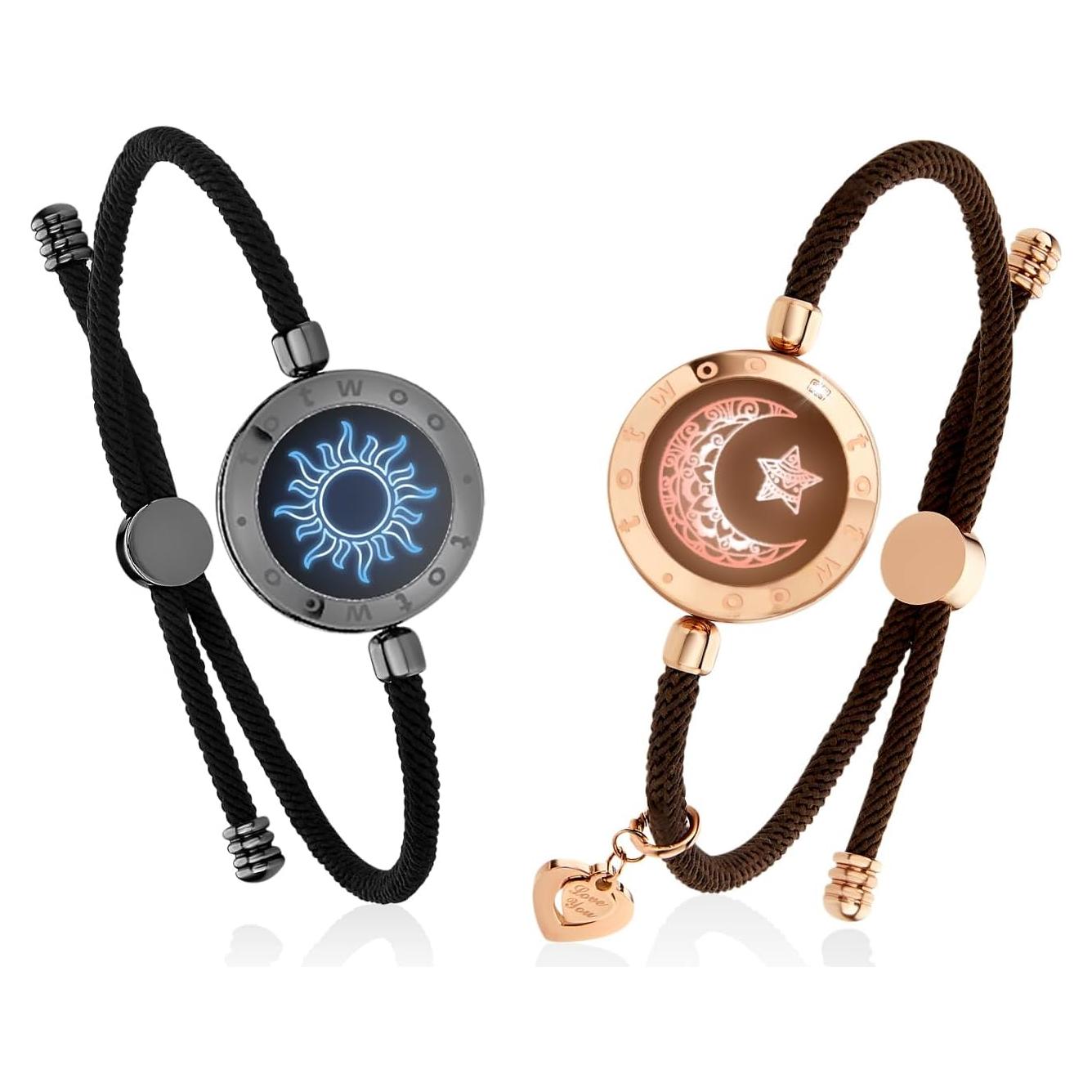 Pulseras de Toque a Distancia TOTWOO para Parejas - Vibración y Luz