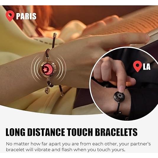 Pulseras de Toque a Distancia TOTWOO para Parejas - Vibración y Luz