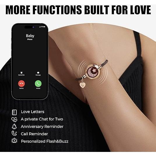 Pulseras de Toque a Distancia TOTWOO para Parejas - Vibración y Luz