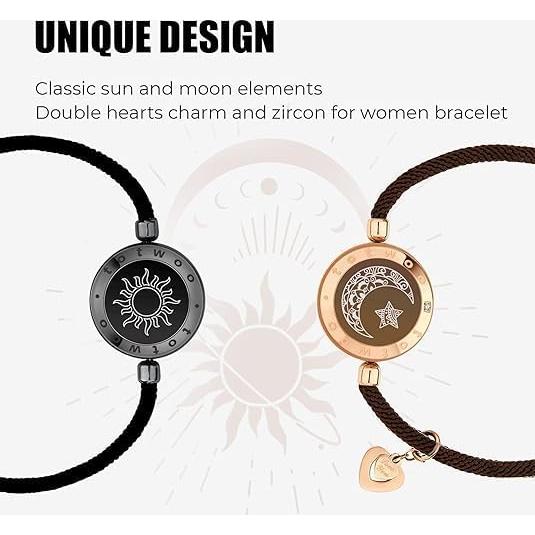 Pulseras de Toque a Distancia TOTWOO para Parejas - Vibración y Luz