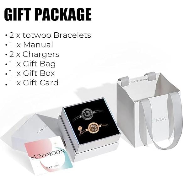 Pulseras de Toque a Distancia TOTWOO para Parejas - Vibración y Luz