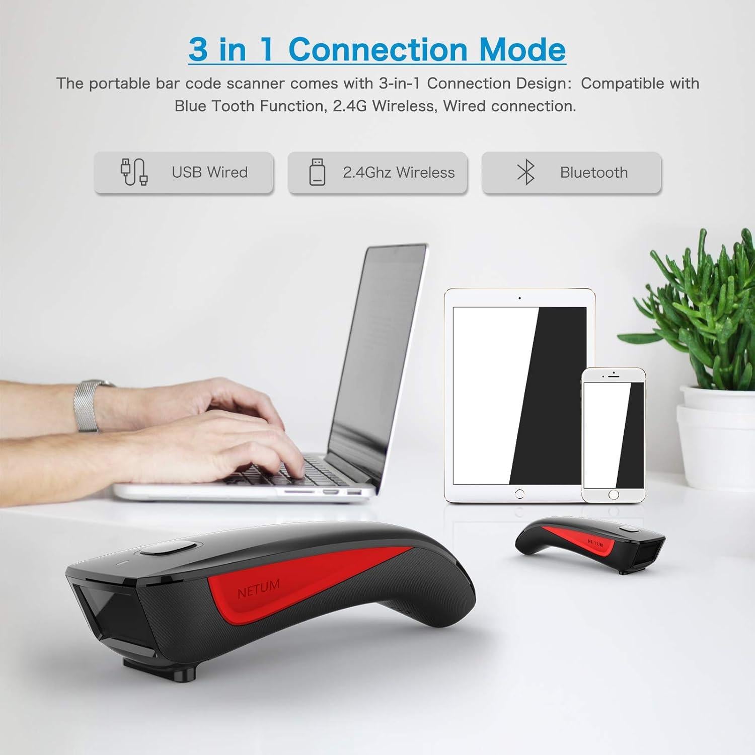 Escáner de Códigos de Barras NETUM C990 Mini 2D Bluetooth