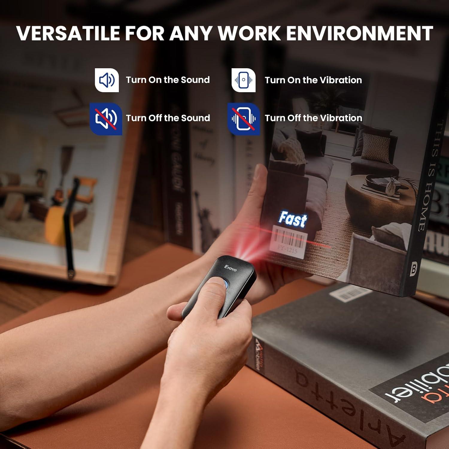 Escáner de Código de Barras Bluetooth Eyoyo 1D Mini 35g