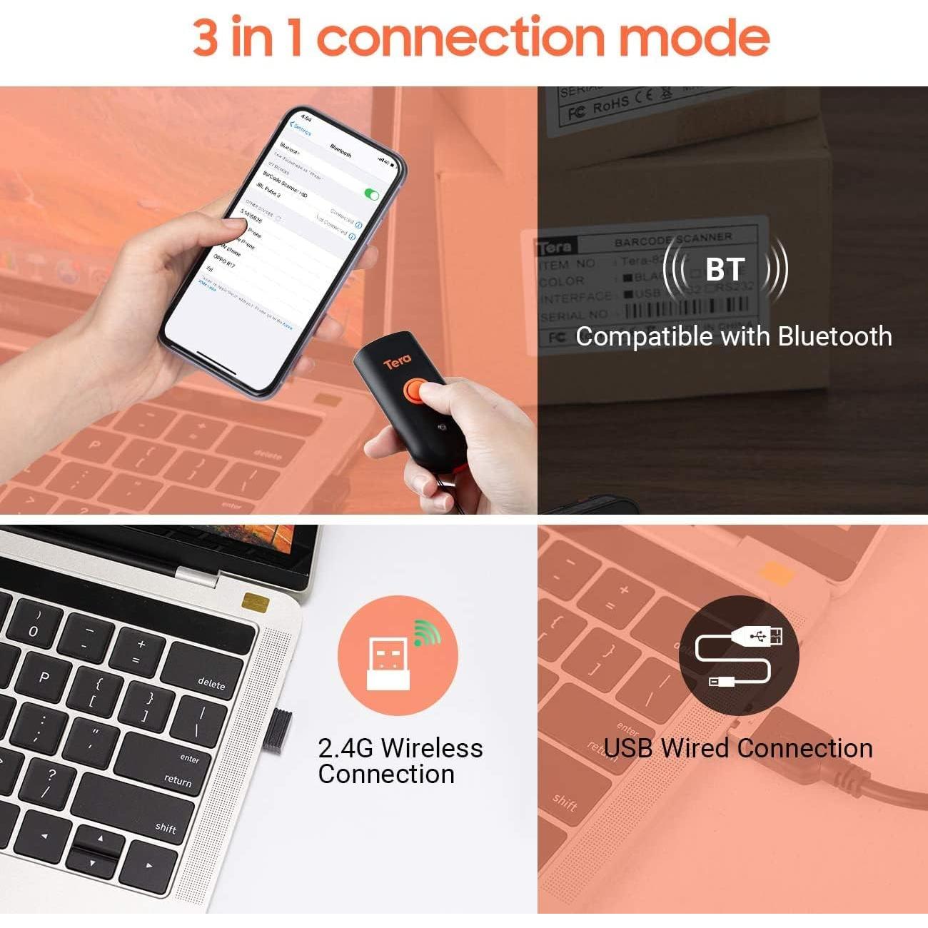 Escáner de Código de Barras Inalámbrico Tera Mini 2D IP66