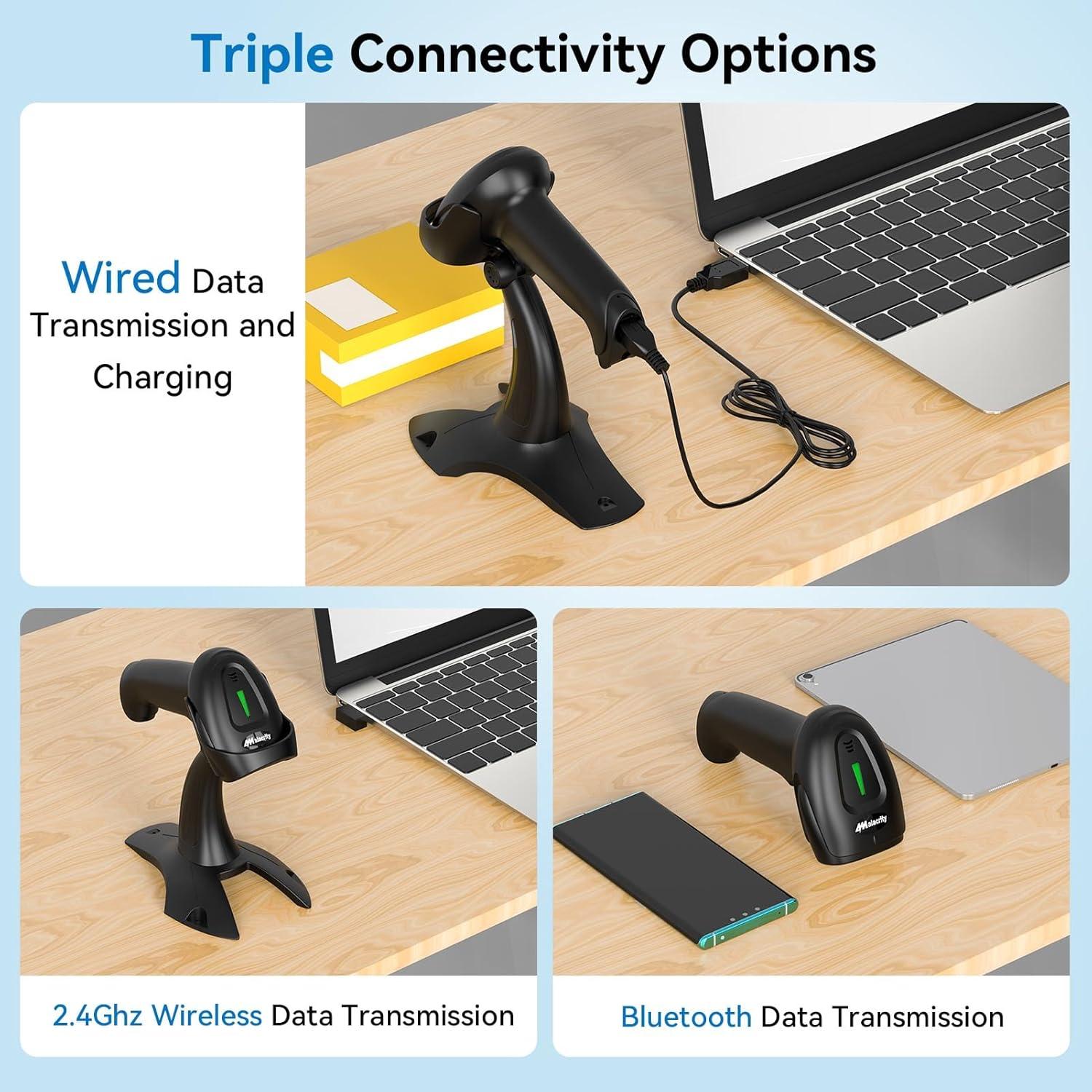 Escáner de Código de Barras Inalámbrico Alacrity 2D 1D USB