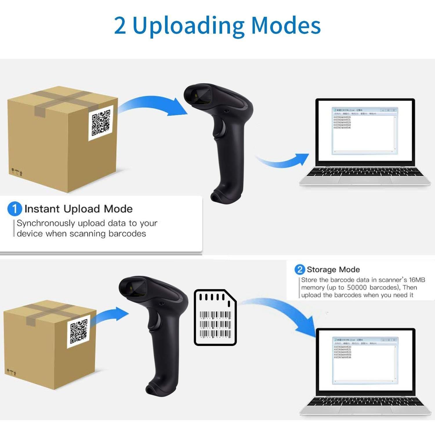 Escáner de Código de Barras Inalámbrico Alacrity 2D 1D USB