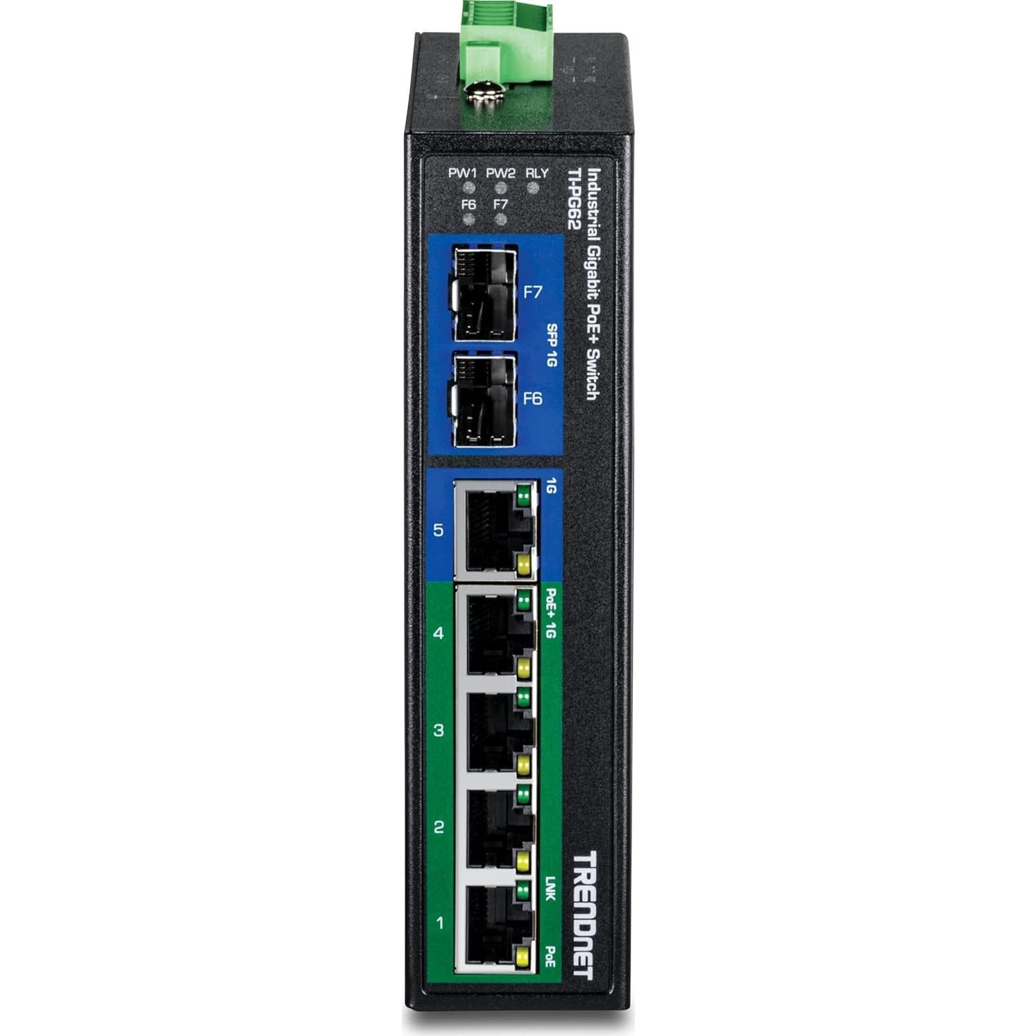 Interruptor Industrial Gigabit PoE+ TRENDnet TI-PG62 7 Puertos