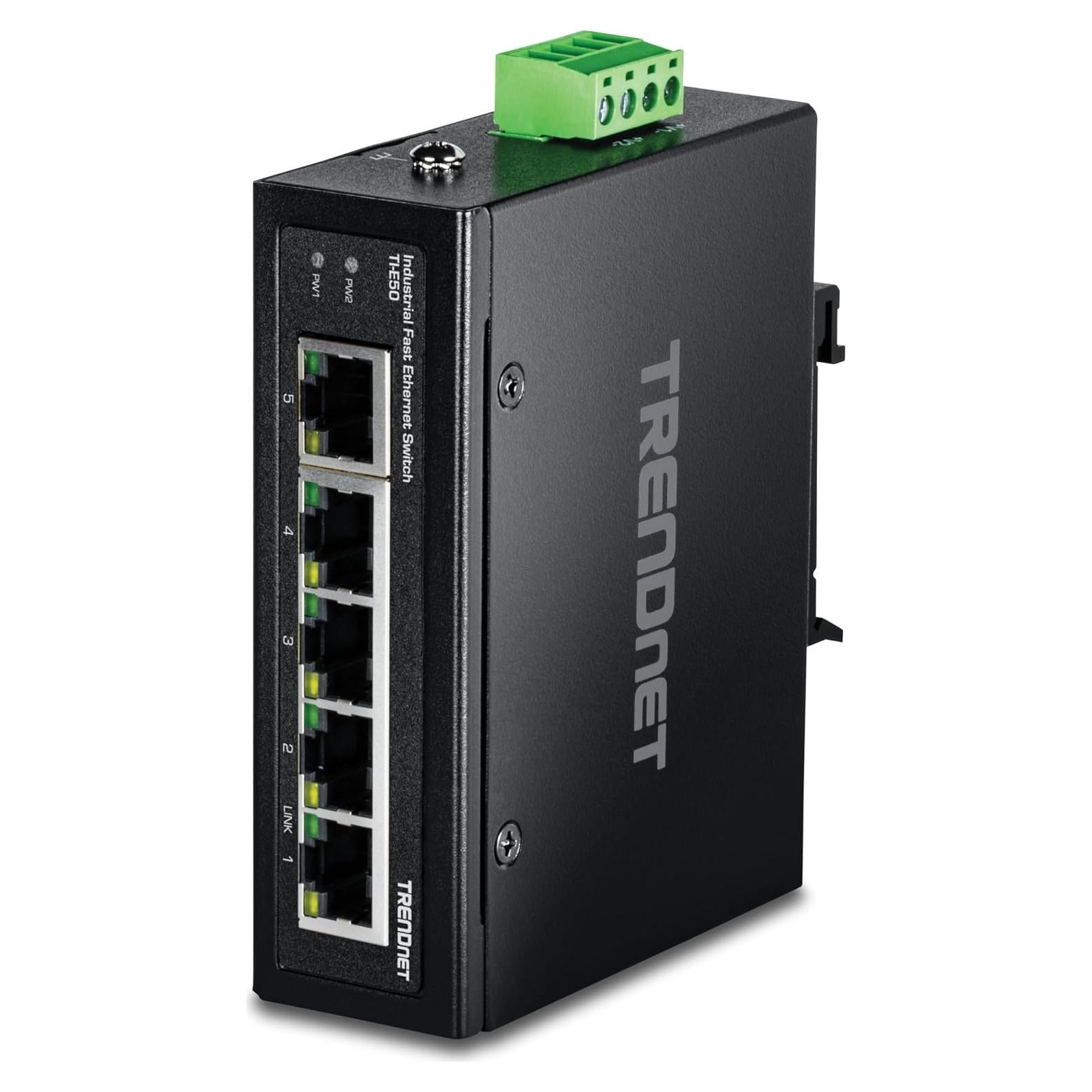 Interruptor Industrial Ethernet 5 Puertos TRENDnet TI-E50 IP50