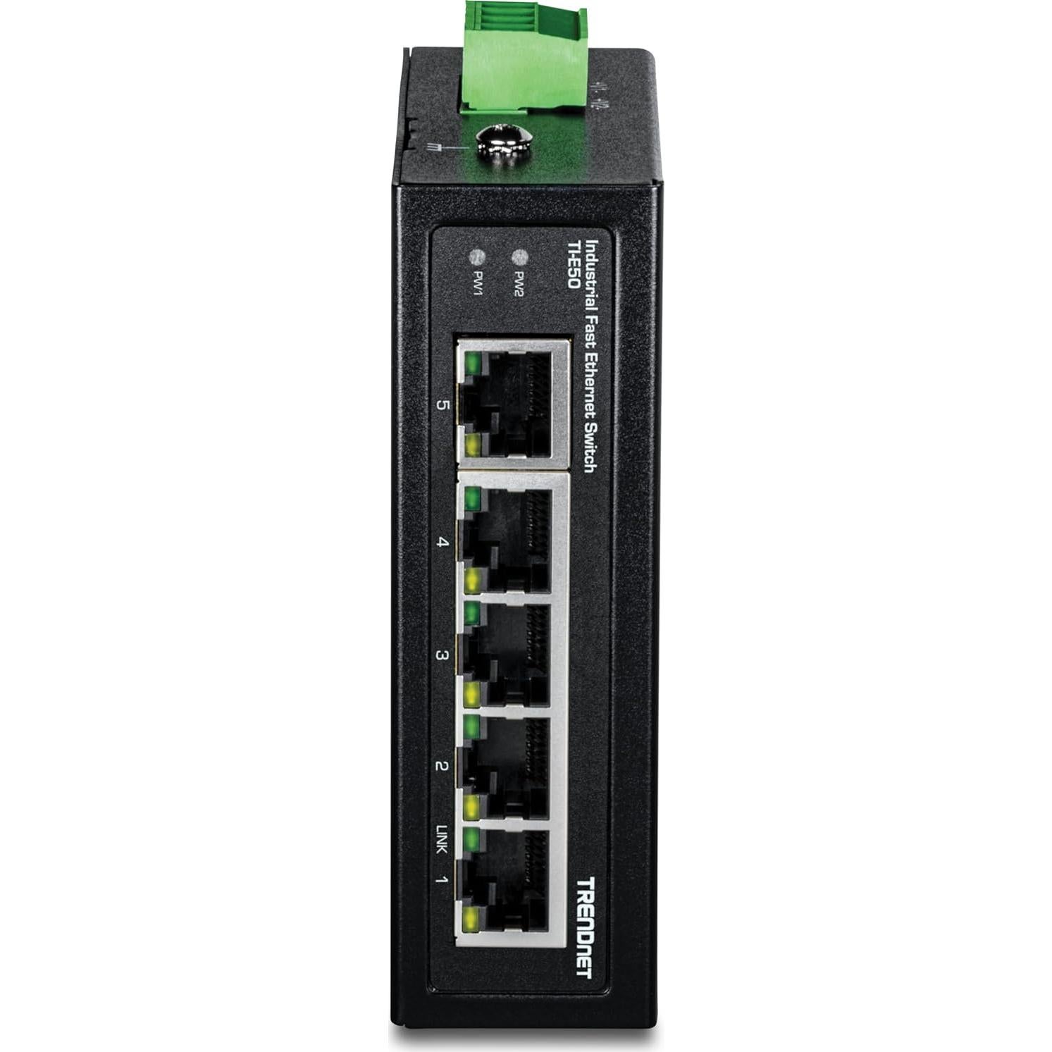Interruptor Industrial Ethernet 5 Puertos TRENDnet TI-E50 IP50