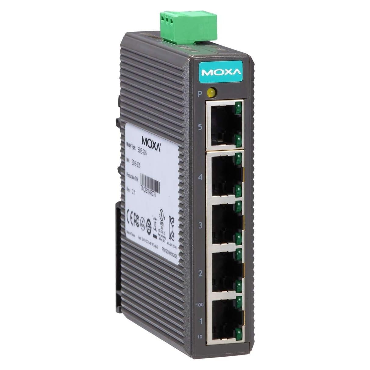 Interruptor Ethernet Moxa EDS-205 5 Puertos 10/100Mbps IP30