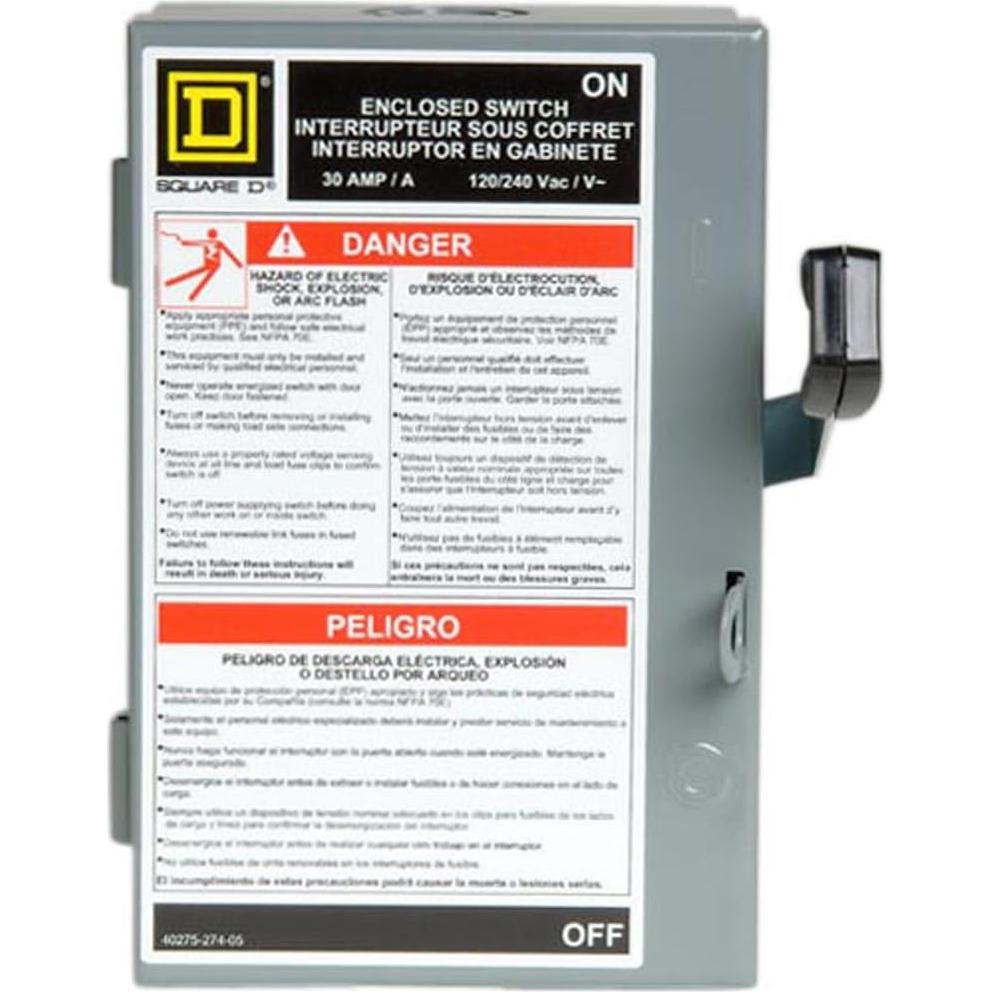 Interruptor de Seguridad Fusible Square D L211N 30A 120/240V