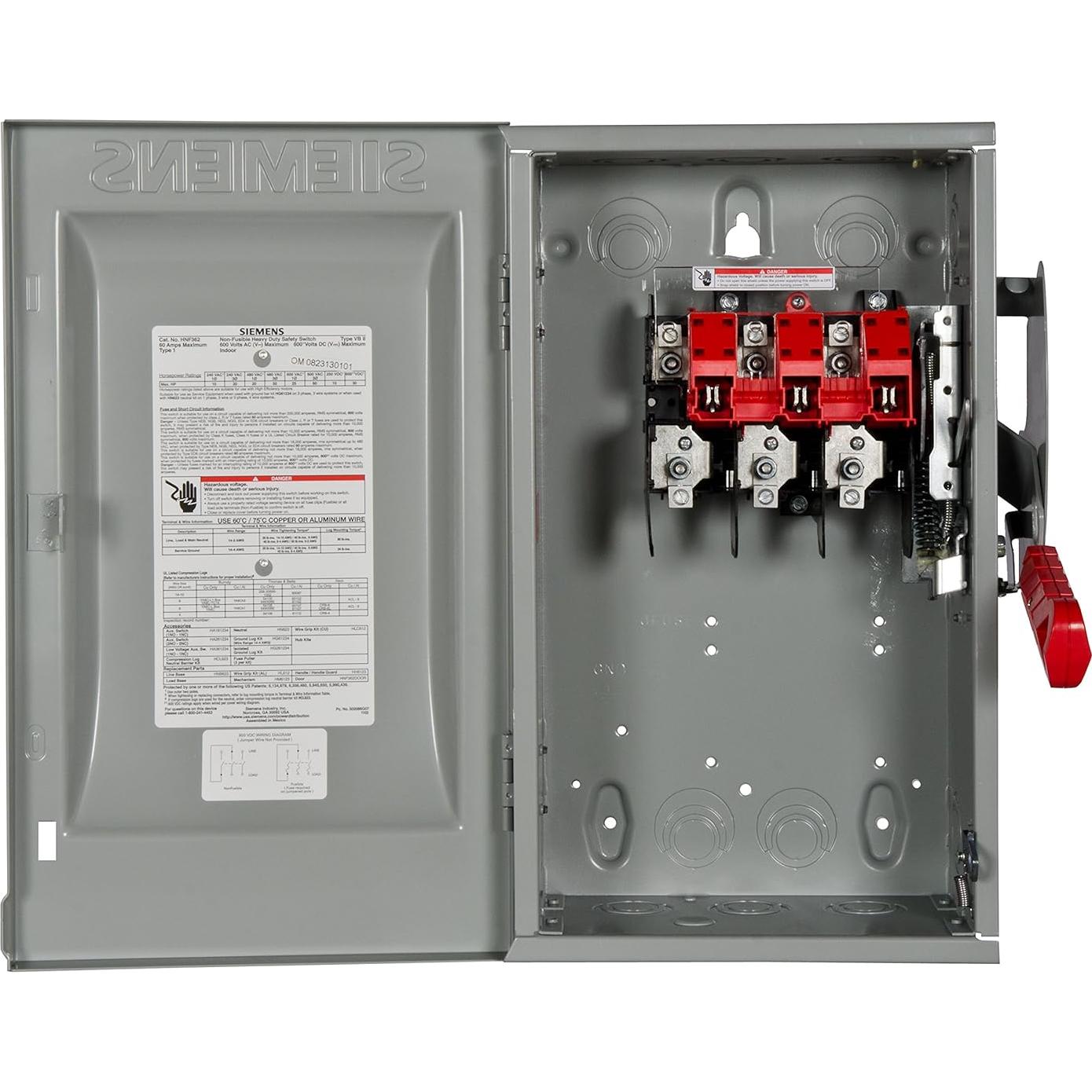 Interruptor de Seguridad Siemens HNF362 60A 3 Polo 600V No Fusible