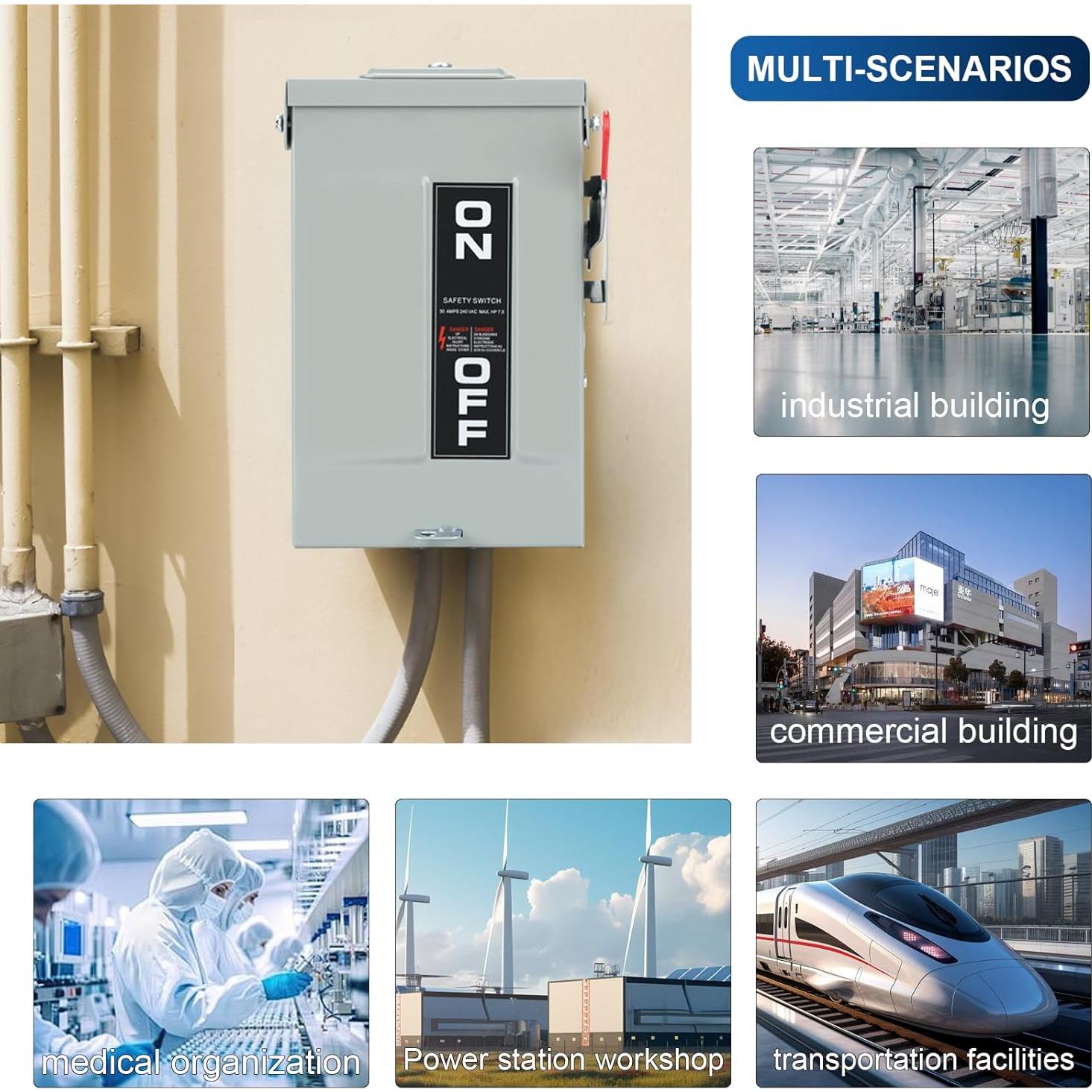 Interruptor de Seguridad 2P 30A JINDOUZI 110/240V AC