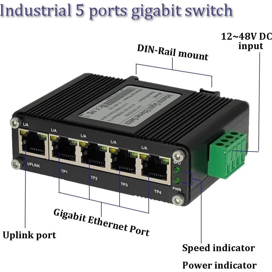 Switch Ethernet Industrial 5 Puertos Centopto Cent-S-005 10/100/1000Mbps