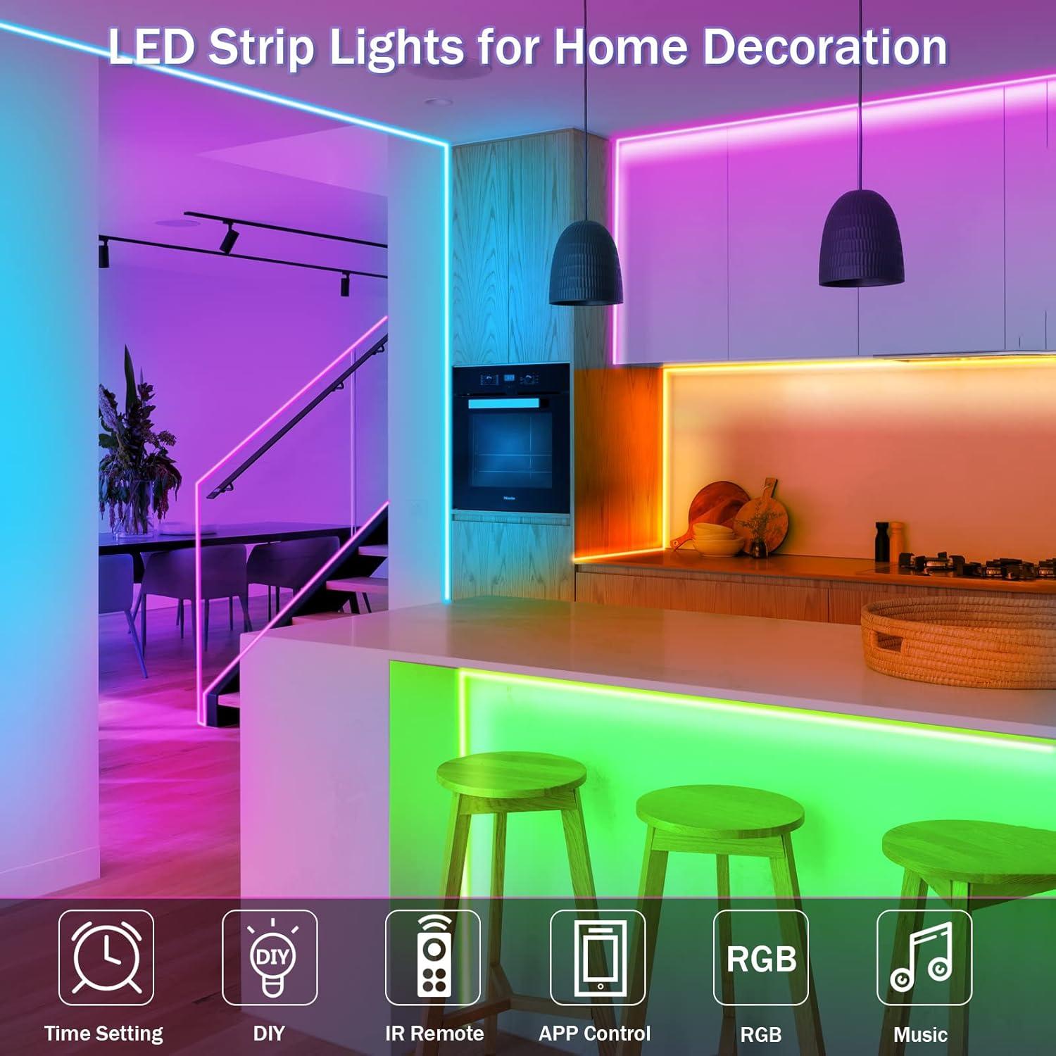 Luces LED KEELIXIN 20m RGB con Control Remoto y APP