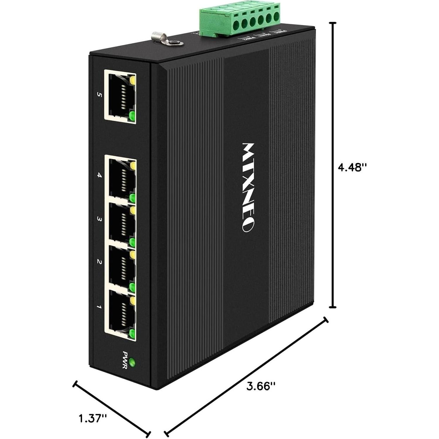 Switch Industrial Gigabit 5 Puertos MARCHII RJ45 10/100/1000Mbps