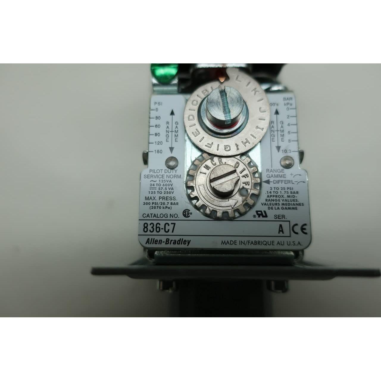 Interruptor de Presión Allen Bradley 836-C7A 1/4 NPT 4-150 PSI