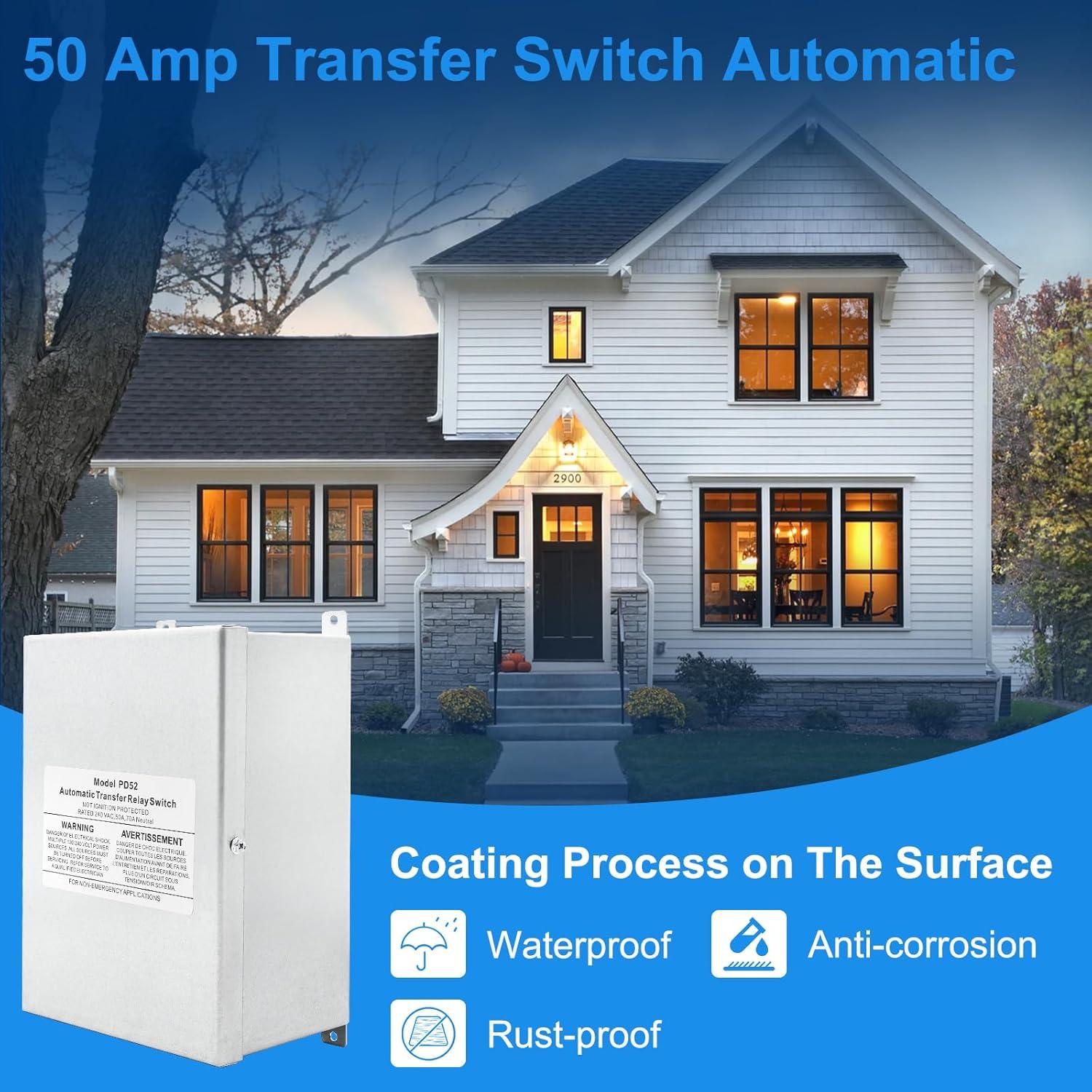 Interruptor de Transferencia Automático 50A KUTTOLE para RV y Barcos