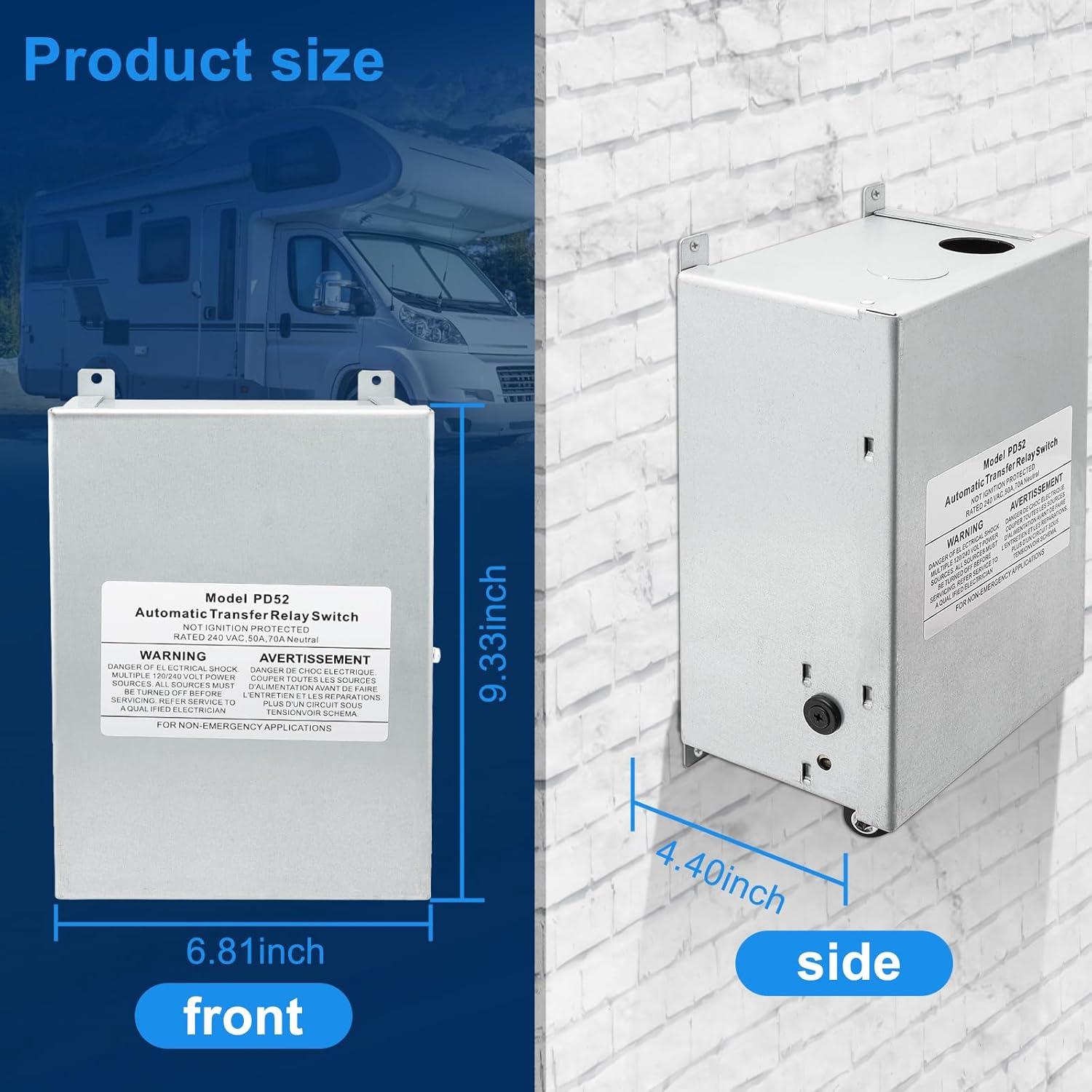 Interruptor de Transferencia Automático 50A KUTTOLE para RV y Barcos