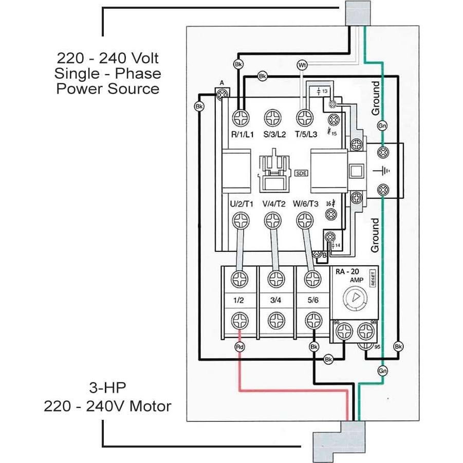 Interruptor Magnético Big Horn 18823 1-Fase 3-HP 220-240V