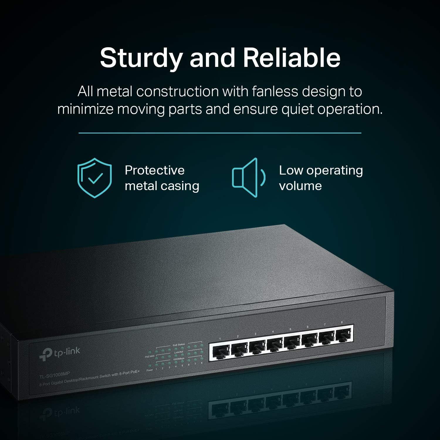 Switch TP-Link TL-SG1008MP 8 Puertos PoE+ 126W Gigabit