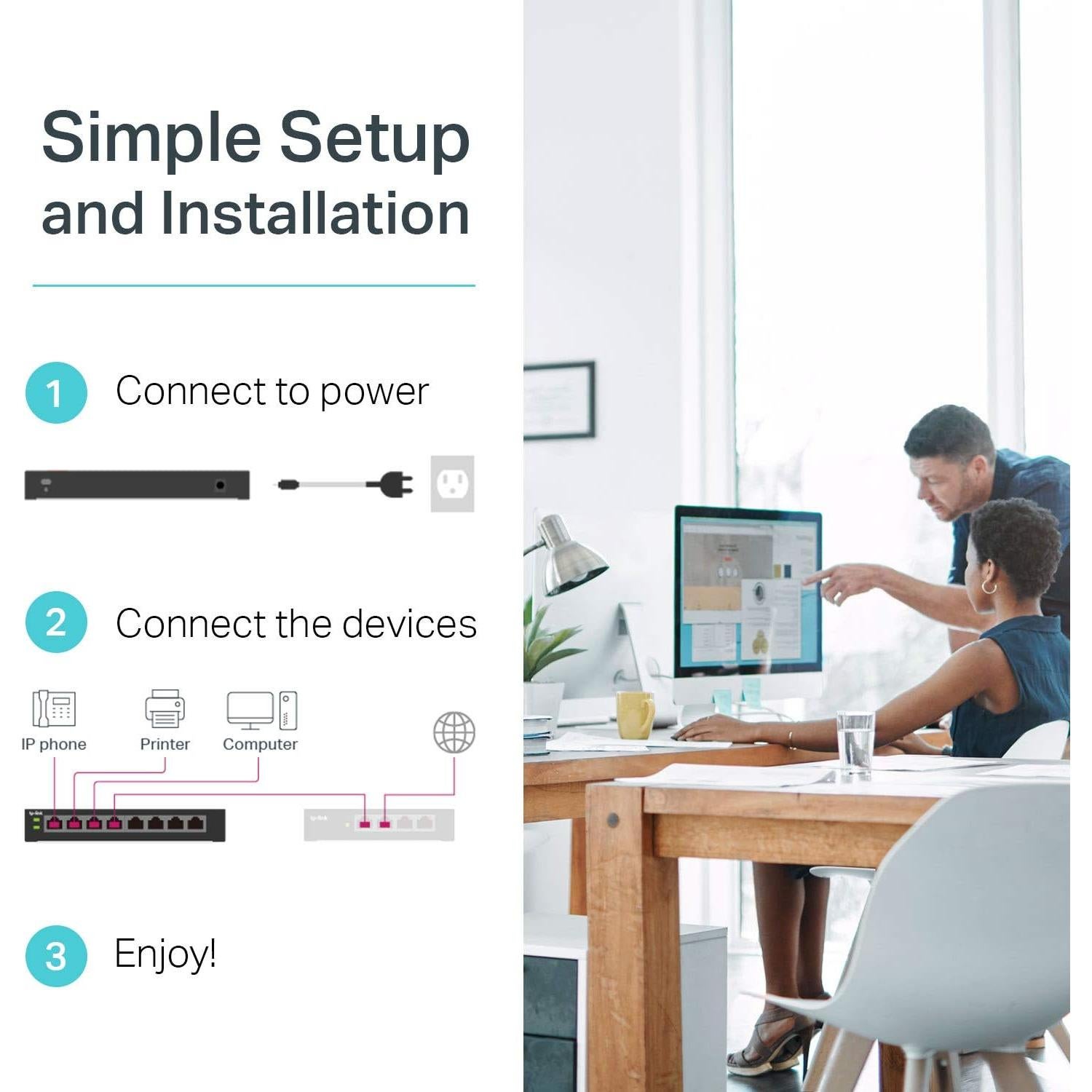 Switch TP-Link TL-SG1008MP 8 Puertos PoE+ 126W Gigabit