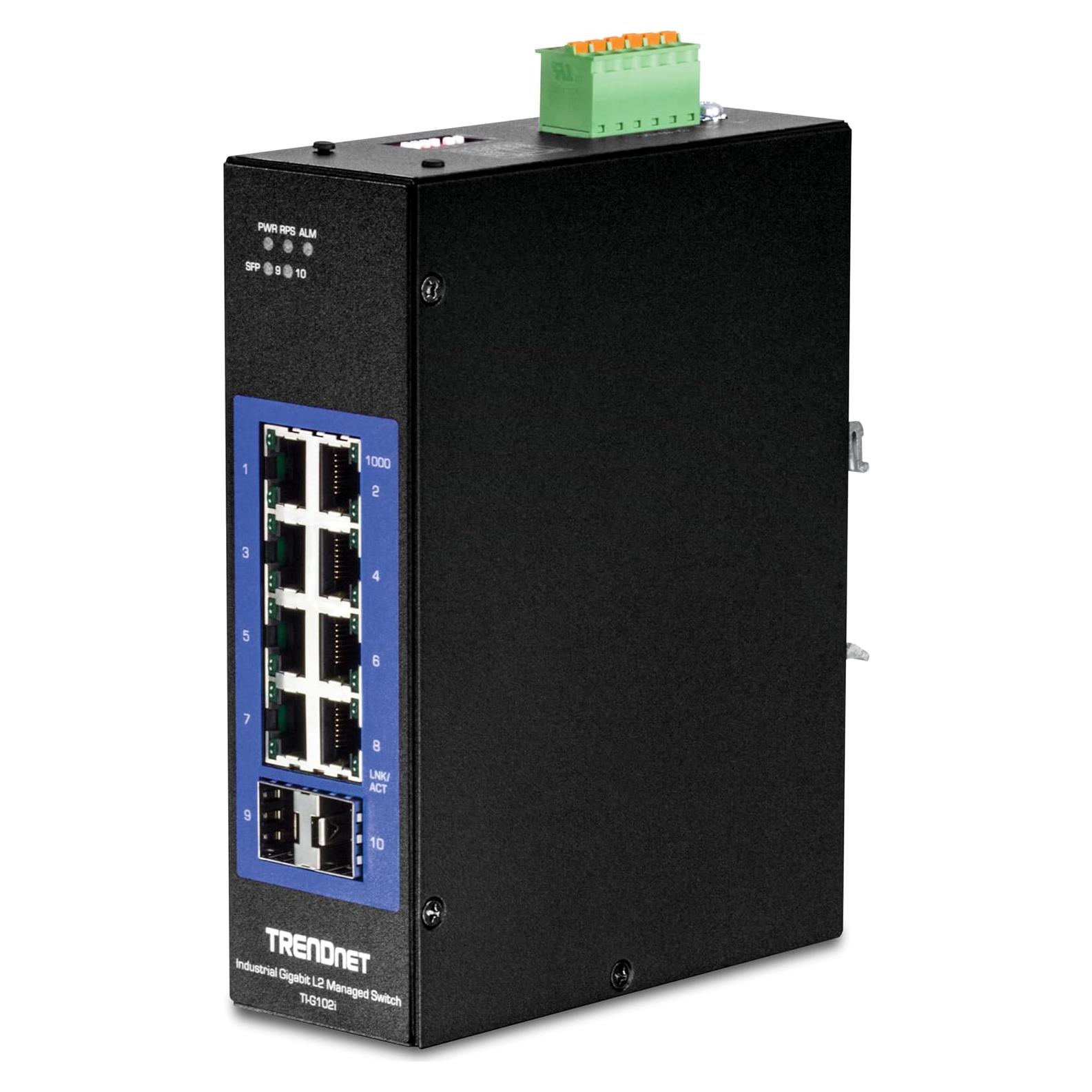Interruptor Industrial Gigabit L2 TRENDnet TI-G102i 10 Puertos