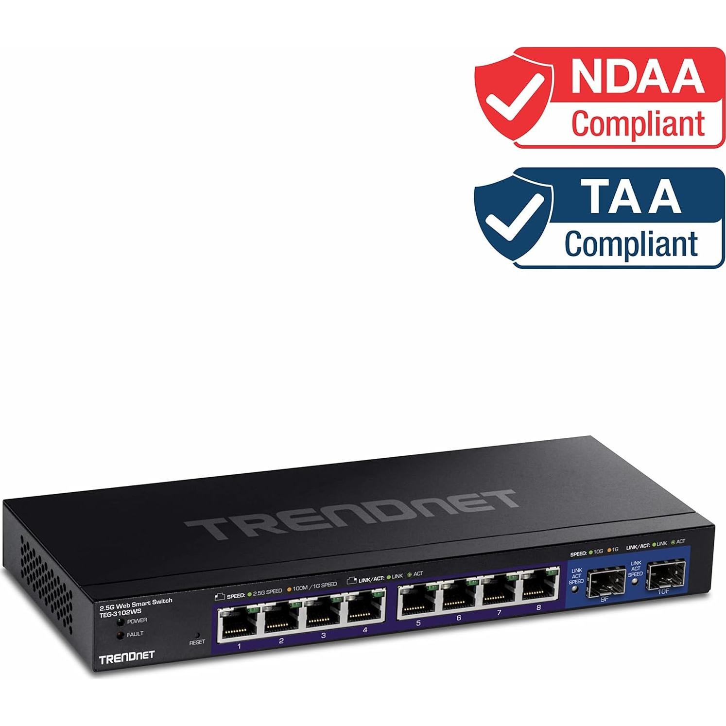 Switch Inteligente Web Multi-Gig TRENDnet TEG-3102WS 10 Puertos