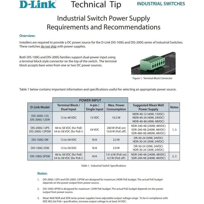 Switch Industrial D-Link DIS-100G-5W 5 Puertos Gigabit Plug and Play