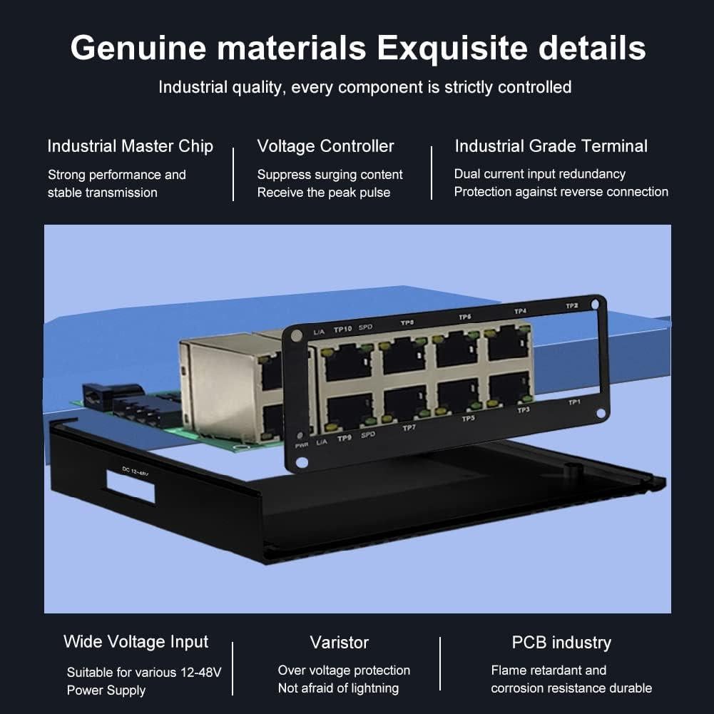 Mini Switch Industrial Steloproad 10 Puertos RJ45 10/100/1000Mbps