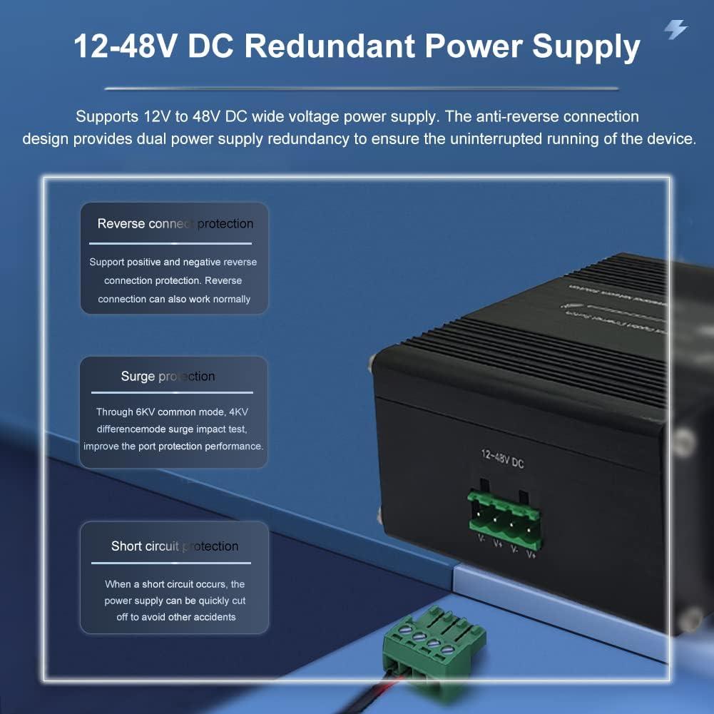 Mini Switch Industrial Steloproad 10 Puertos RJ45 10/100/1000Mbps