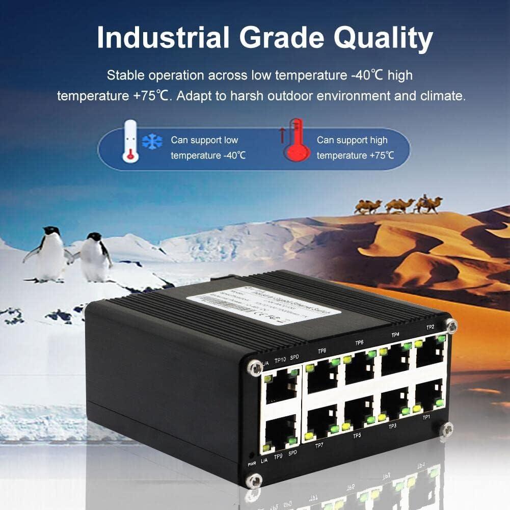 Mini Switch Industrial Steloproad 10 Puertos RJ45 10/100/1000Mbps