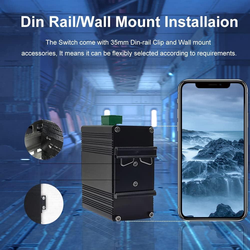 Mini Switch Industrial Steloproad 10 Puertos RJ45 10/100/1000Mbps