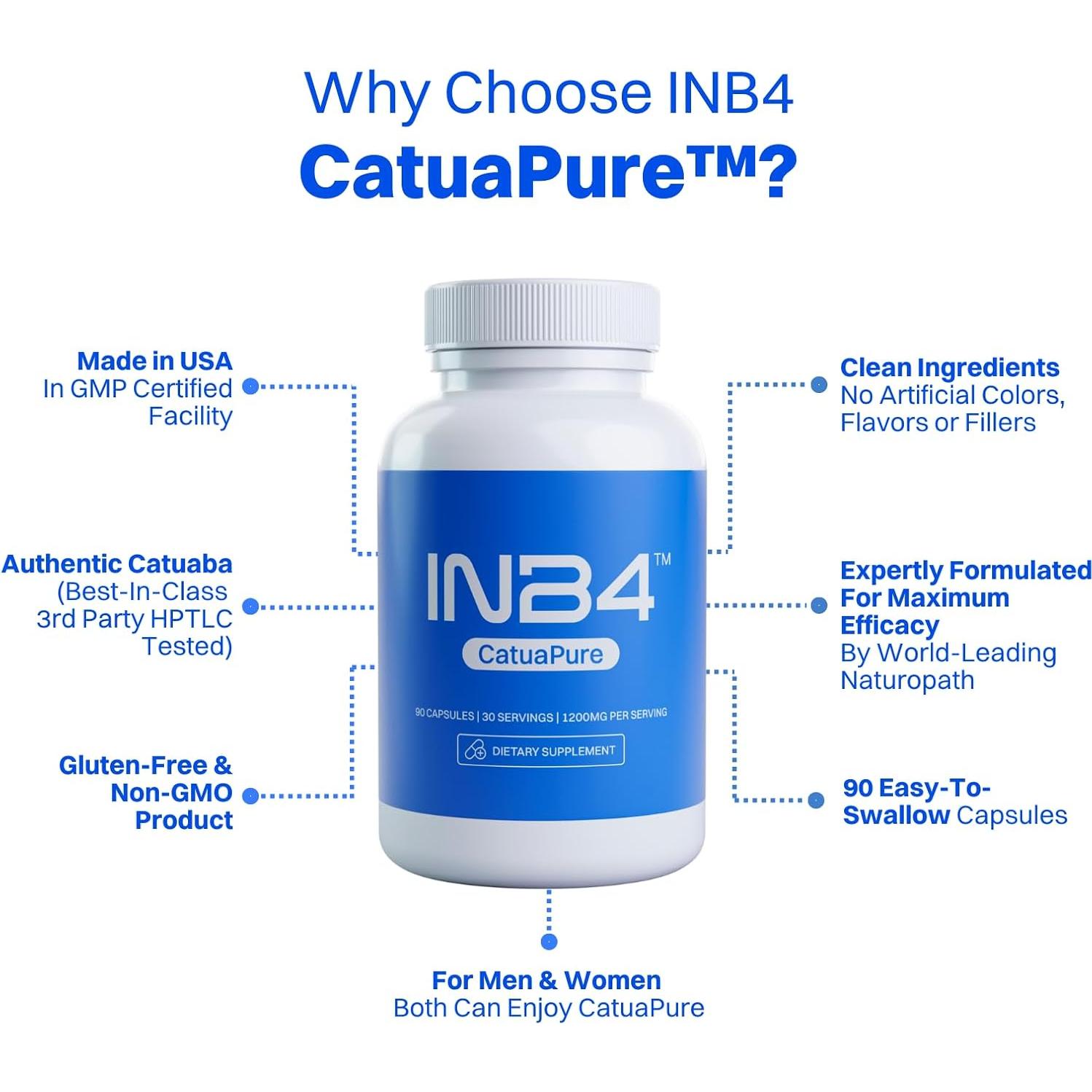 Extracto de Catuaba INB4 1200mg 90 Cápsulas Hecho en EE. UU.