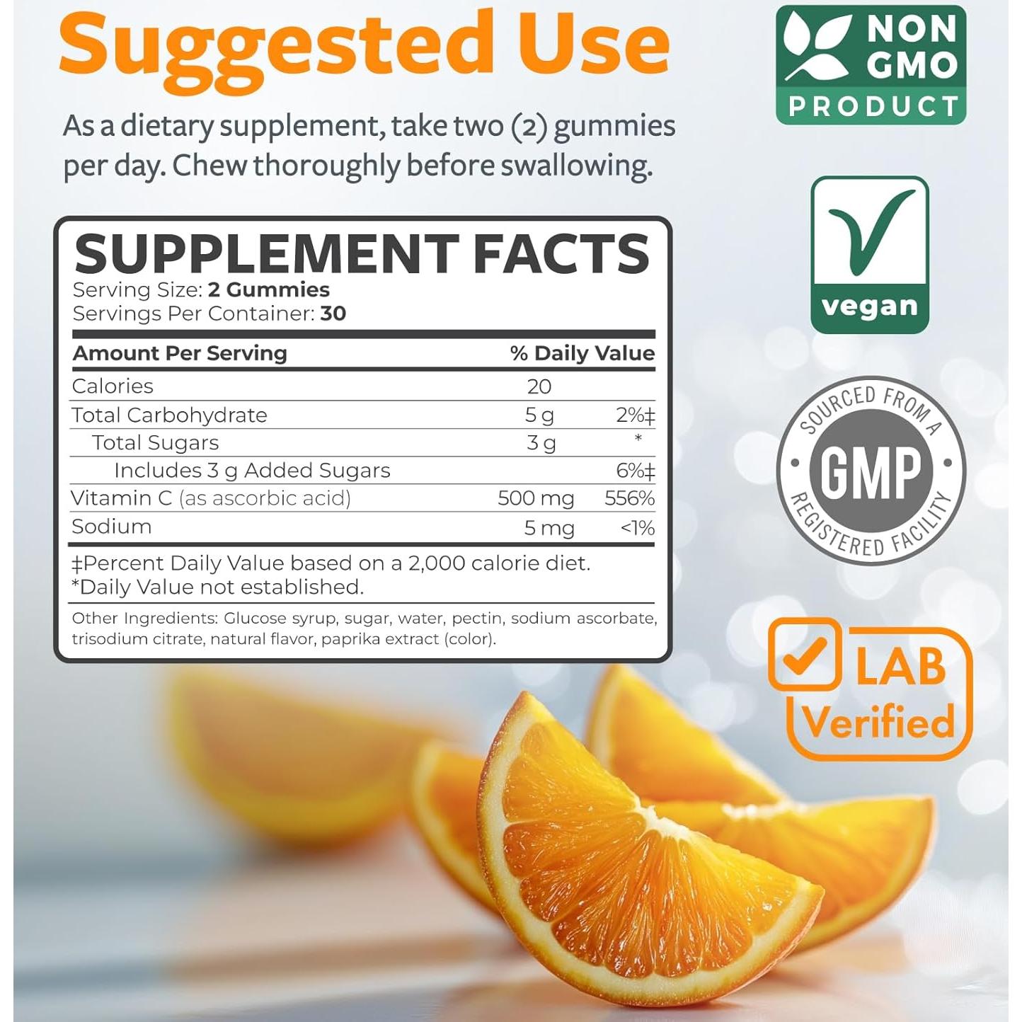 Gomitas de Vitamina C Veganas Healths Harmony 500mg 60 Unidades