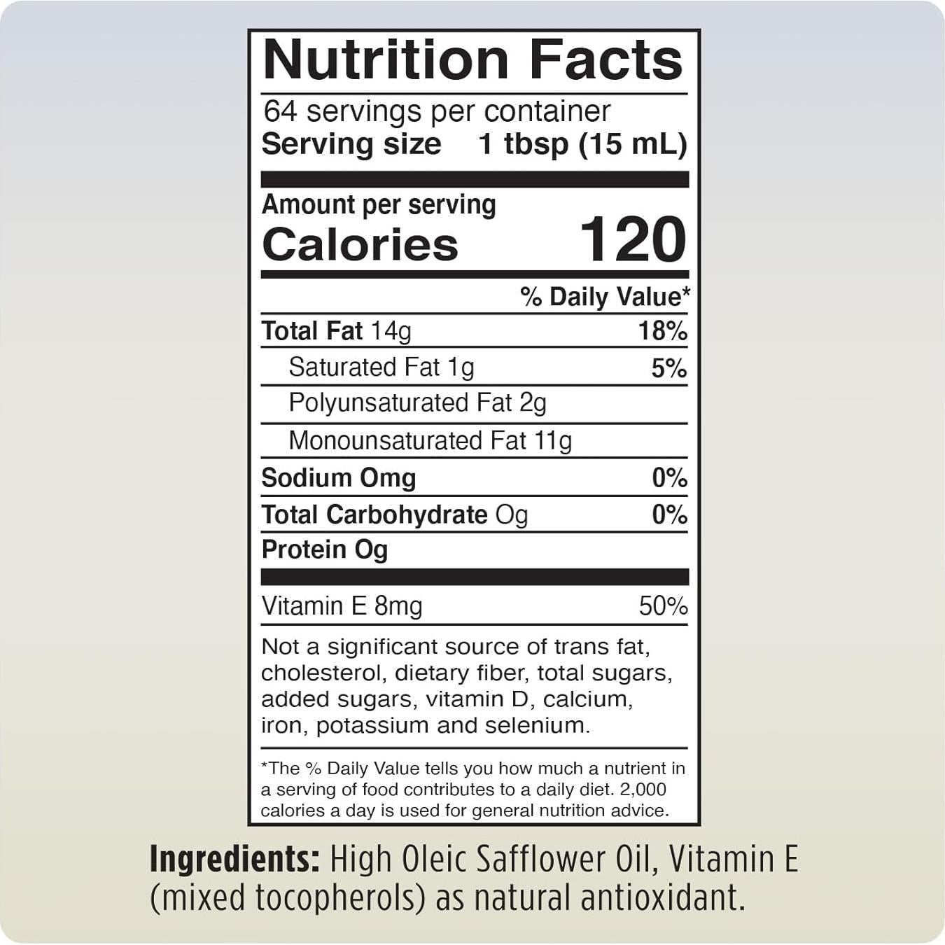 Aceite de Cártamo Oleico 955 ml - Prensado en Frío, No GMO