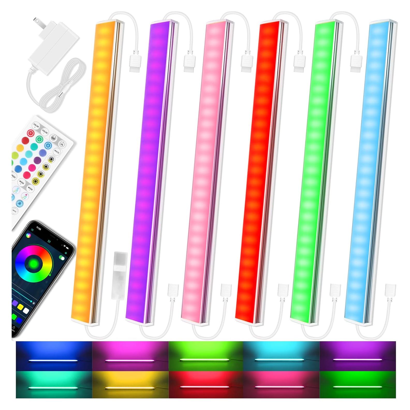 Kit de luces RGB Benreom 6 piezas con control remoto