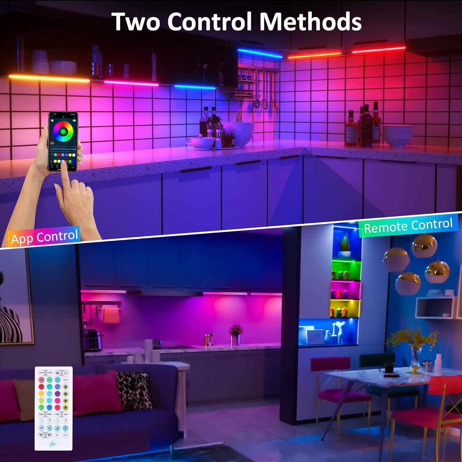 Kit de luces RGB Benreom 6 piezas con control remoto