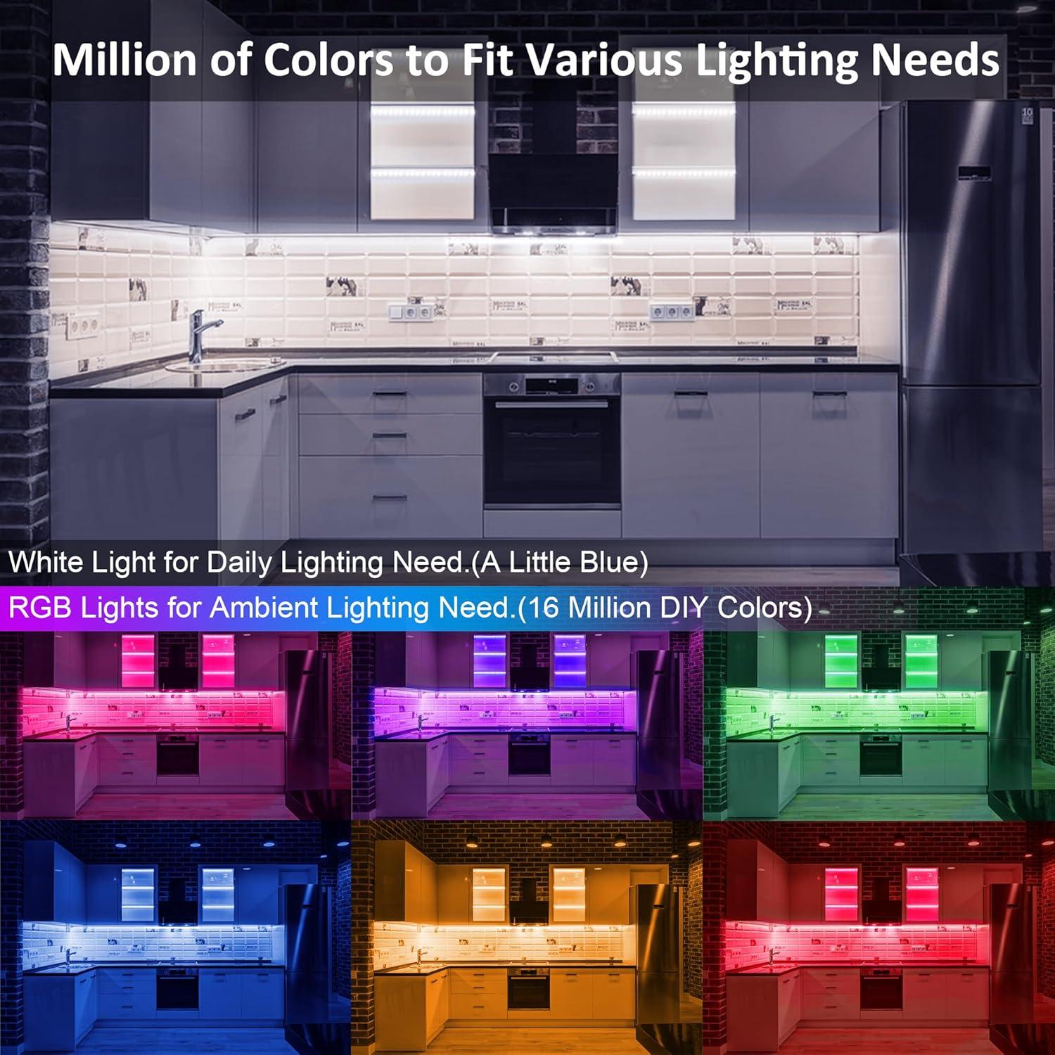 Kit de luces RGB Benreom 6 piezas con control remoto