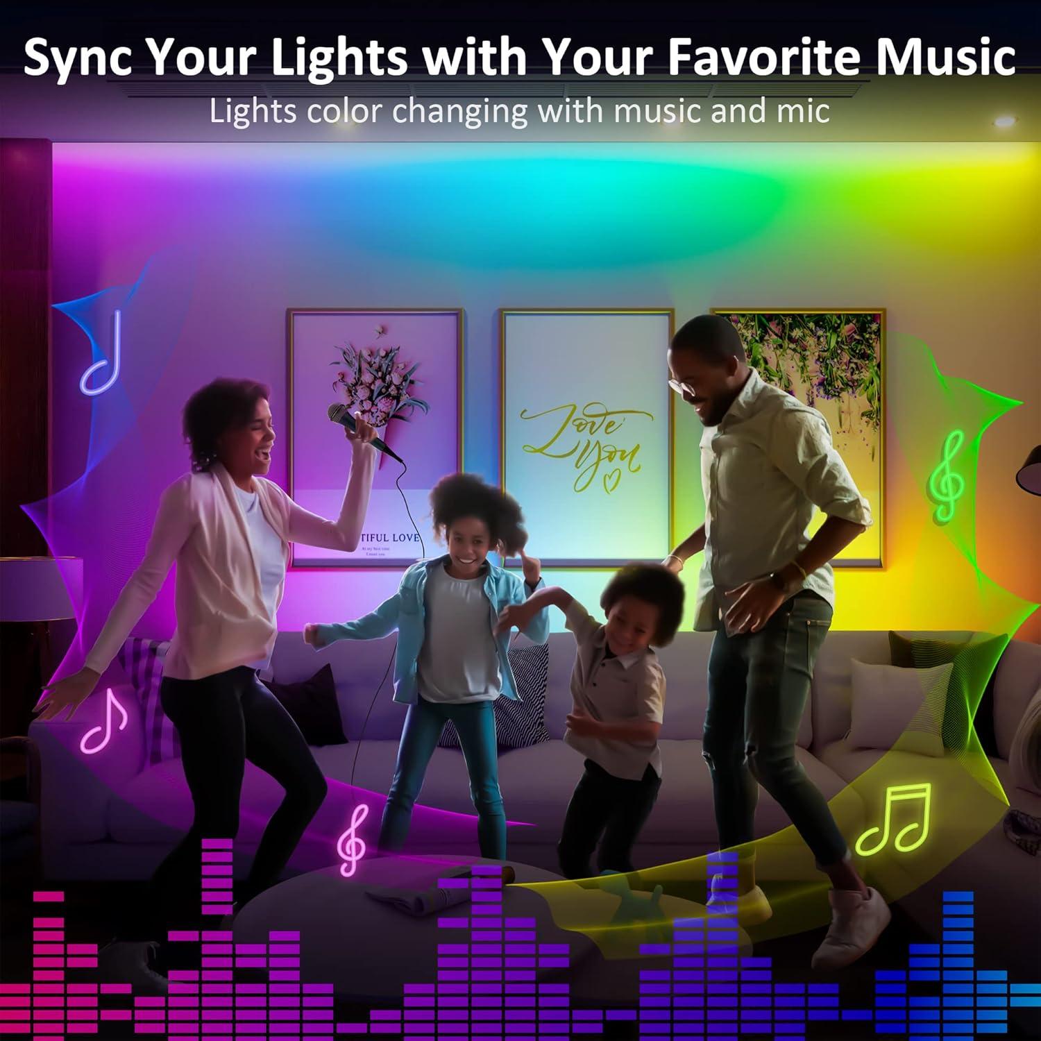 Kit de luces RGB Benreom 6 piezas con control remoto