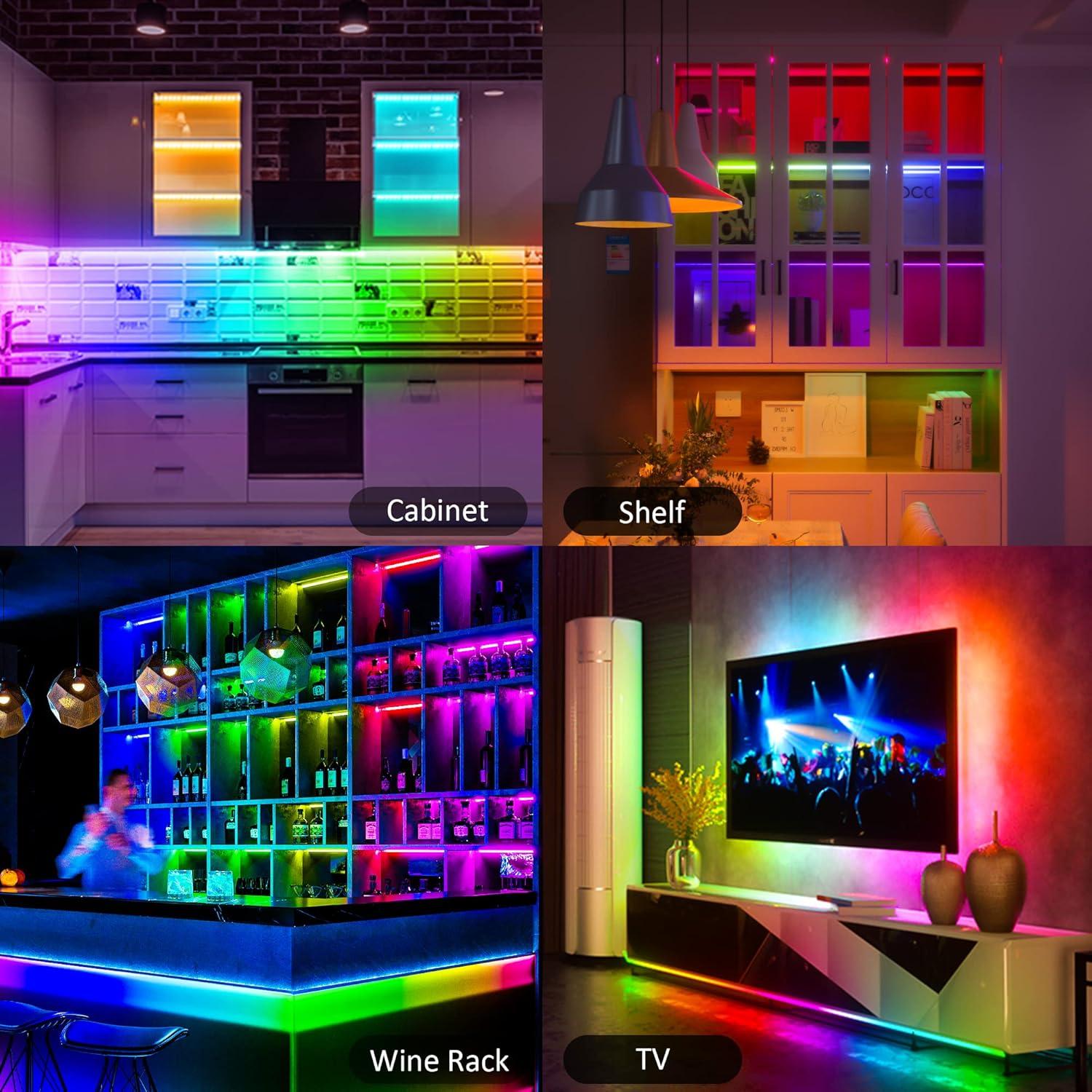 Kit de luces RGB Benreom 6 piezas con control remoto