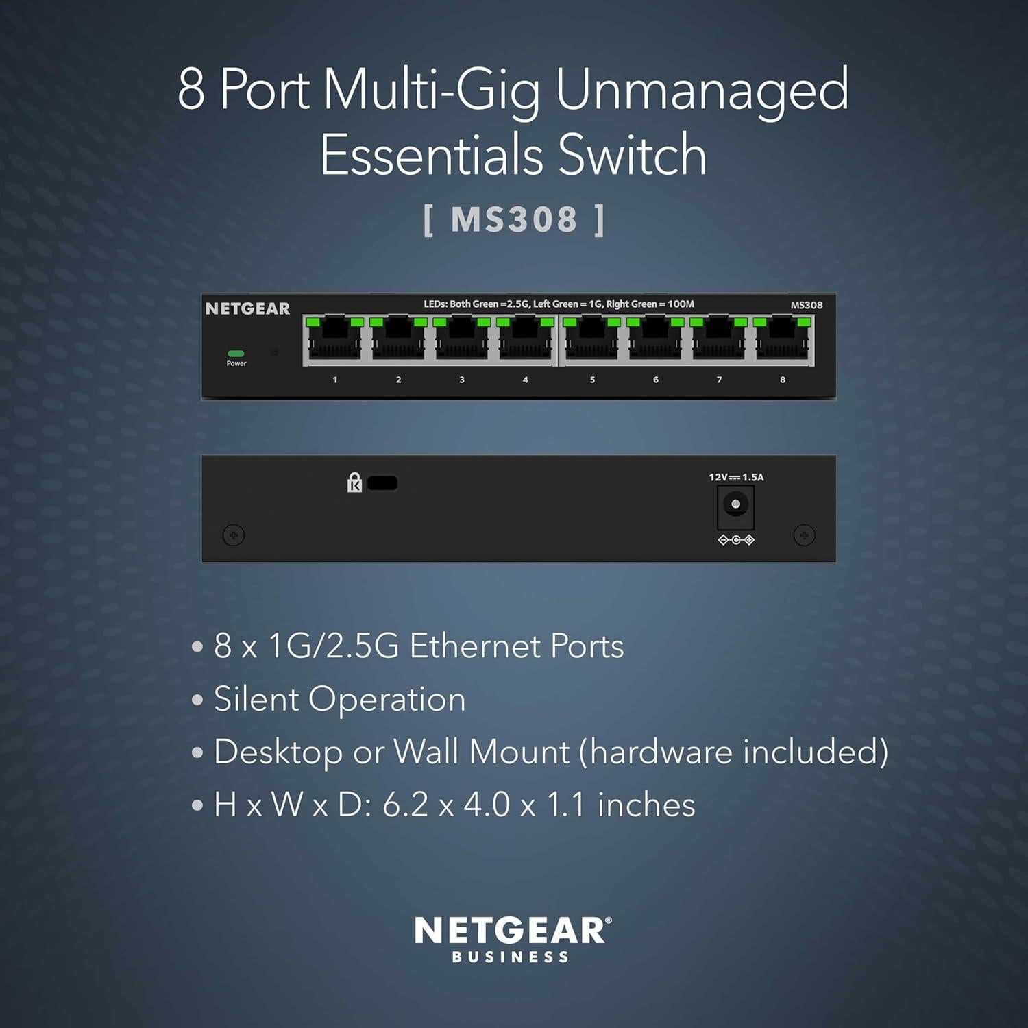 Interruptor de Red Ethernet NETGEAR MS308 8 Puertos 2.5GB