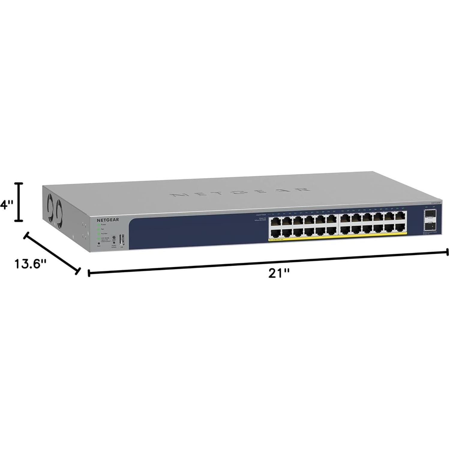 Switch PoE Gigabit NETGEAR GS724TP 26 Puertos Gestionado