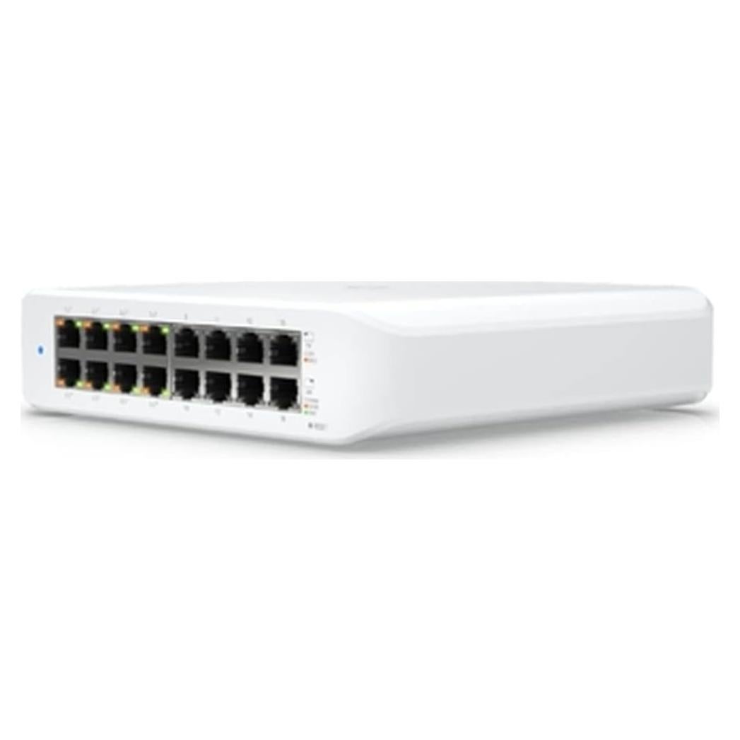 Switch PoE Ubiquiti USW Lite 16 con 16 puertos RJ45