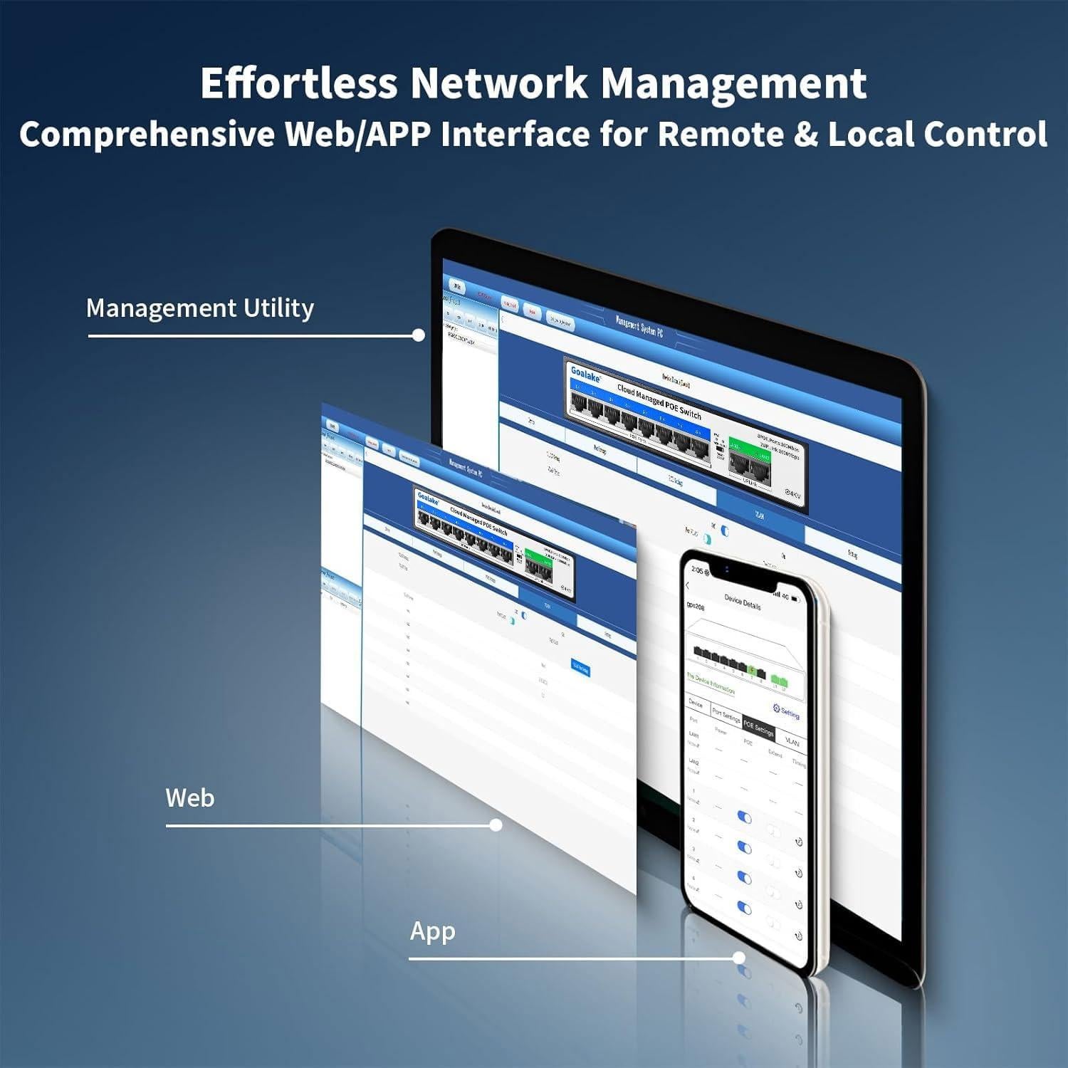 Conmutador PoE 10 Puertos GL 120W Gestionado Ethernet