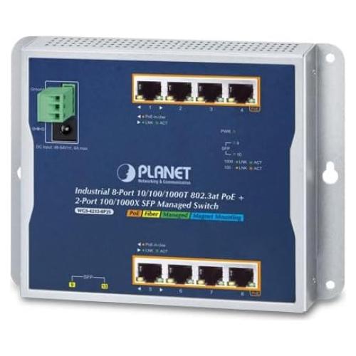 Interruptor Industrial Planet WGS-4215-8P2S 8 Puertos PoE