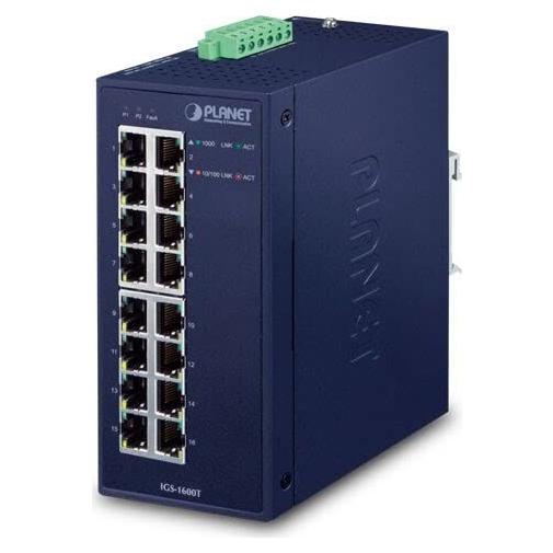 Conmutador Ethernet Gigabit 16 Puertos Planet IGS-1600T Industrial