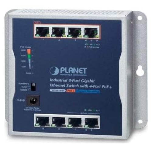 Interruptor Gigabit Industrial PLANET WGS-814HP 8 Puertos PoE+
