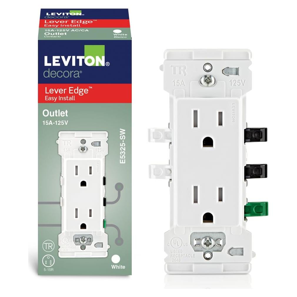 Tomacorriente Dúplex 15A Leviton E5325-SW Blanco