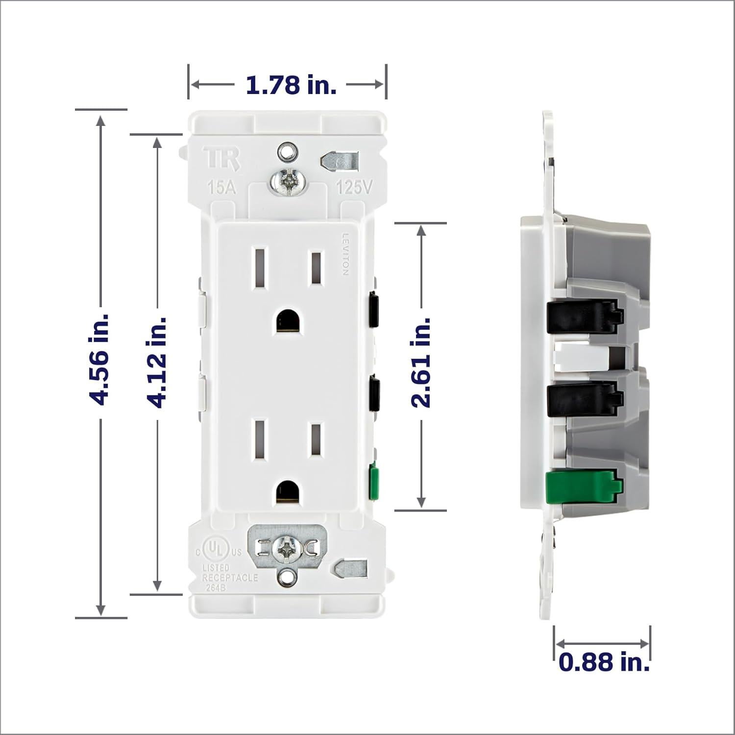 Tomacorriente Dúplex 15A Leviton E5325-SW Blanco